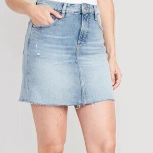 Old Navy High-Waisted OG Straight Cut-Off Mini Jean Skirt